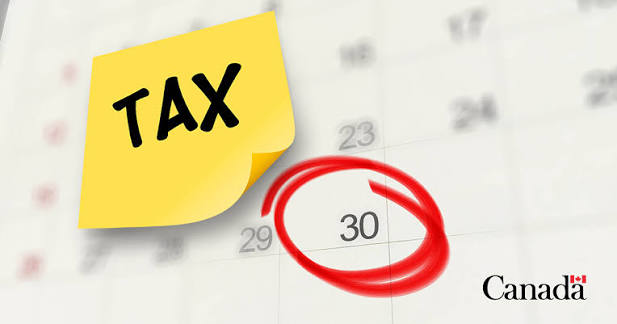 Tax filing deadline circled on a calendar, Canada